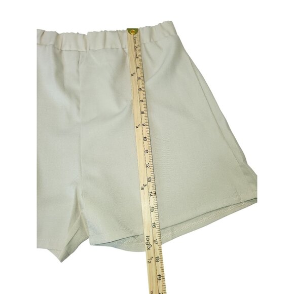 Beige Sleeveless Crochet Top & Elastic Waist Shorts Set XL - Picture 5 of 9